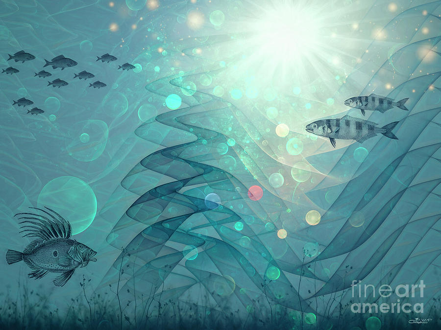 Under Water Digital Art by Jutta Maria Pusl