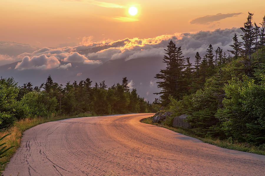 Undercast Auto Road Sunrise Photograph by White Mountain Images