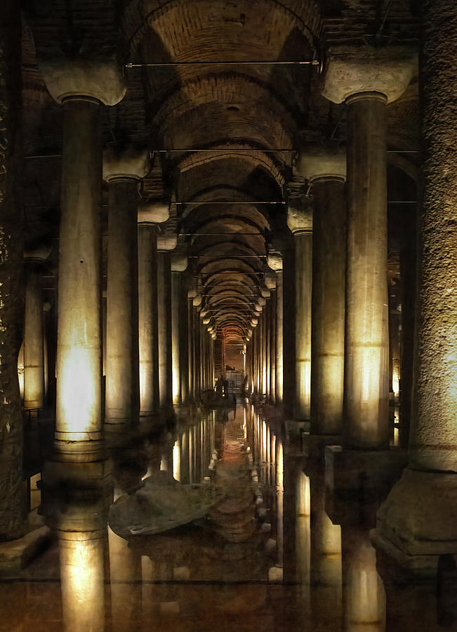 Architecture Photograph - Underground Basilica Cistern by Rebecca Herranen