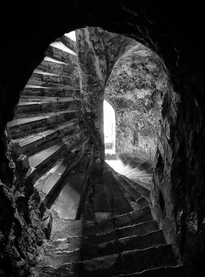 Underground stone staircase Photograph by Philip Openshaw