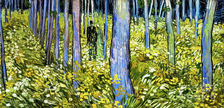 Undergrowth With Two Figures by Vincent Van Gogh 1890 Painting by Vincent Van Gogh