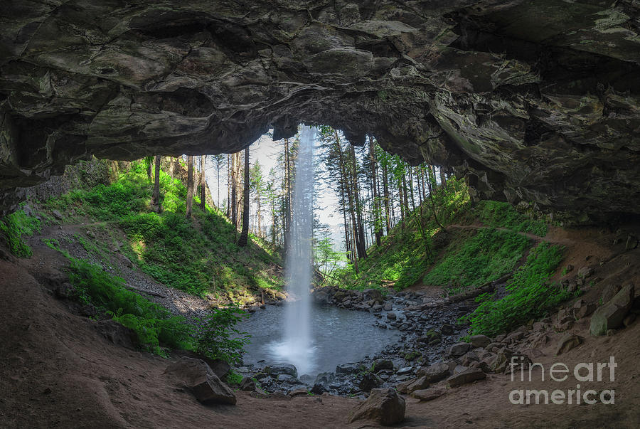 Underneath Ponytail Falls  Photograph by Michael Ver Sprill
