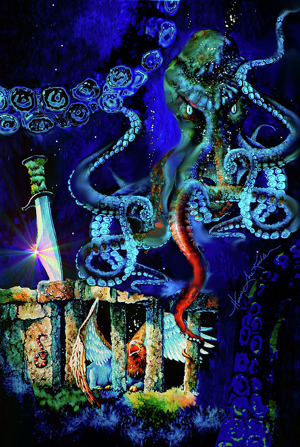 Undersea Fantasy Illustration Painting by Hanne Lore Koehler