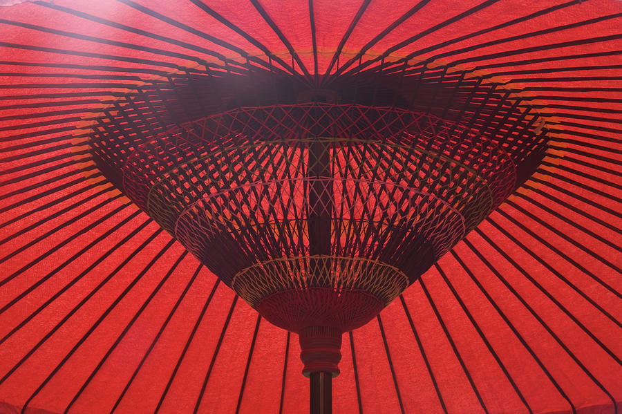Underside of open umbrella, Kyoto, Honshu, Japan Photograph by Art Wolfe
