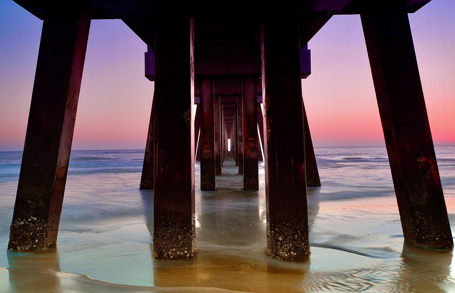 Sunset Photograph - Underside of the Jacksonville Pier by Frozen in Time Fine Art Photography