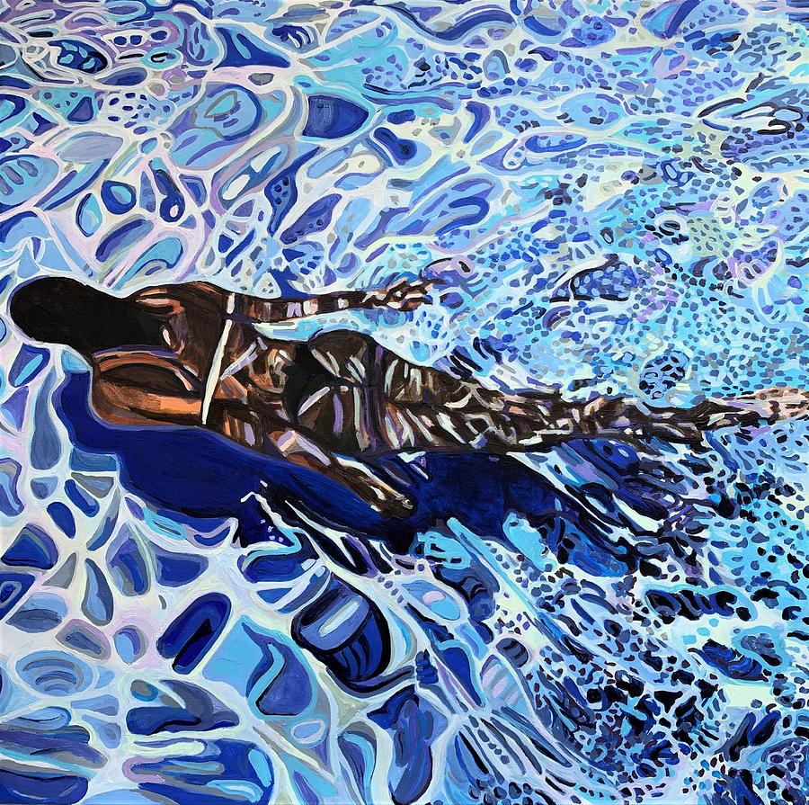 Underwater / 90 x 90 x 5 cm Painting by Aleksandra Djokic Rakic - Fine ...