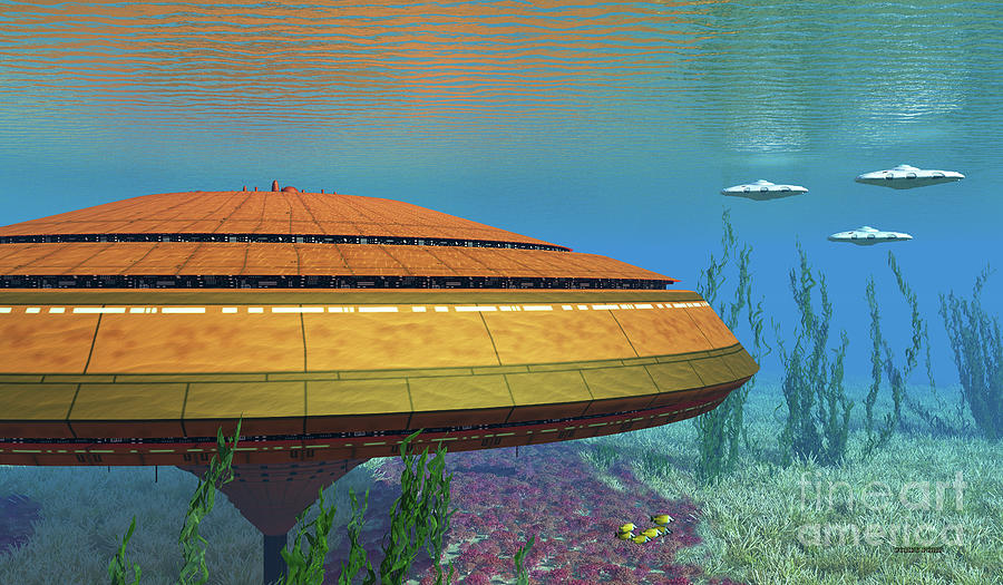 Underwater Alien Station Digital Art