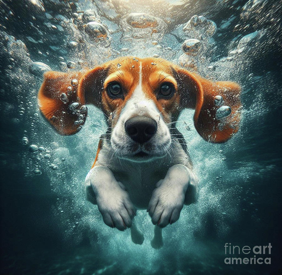 Underwater Beagle Digital Art