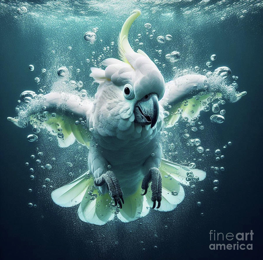 Underwater Cockatoo Digital Art