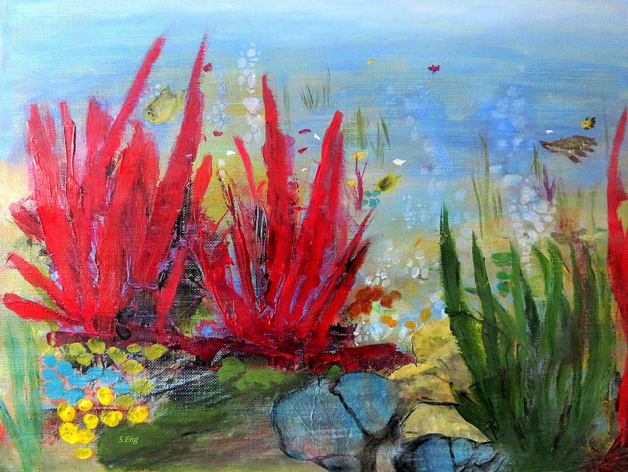 Underwater Coral Landscape Painting by Sharon Williams Eng