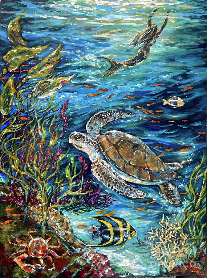 Underwater Friends Painting by Linda Olsen