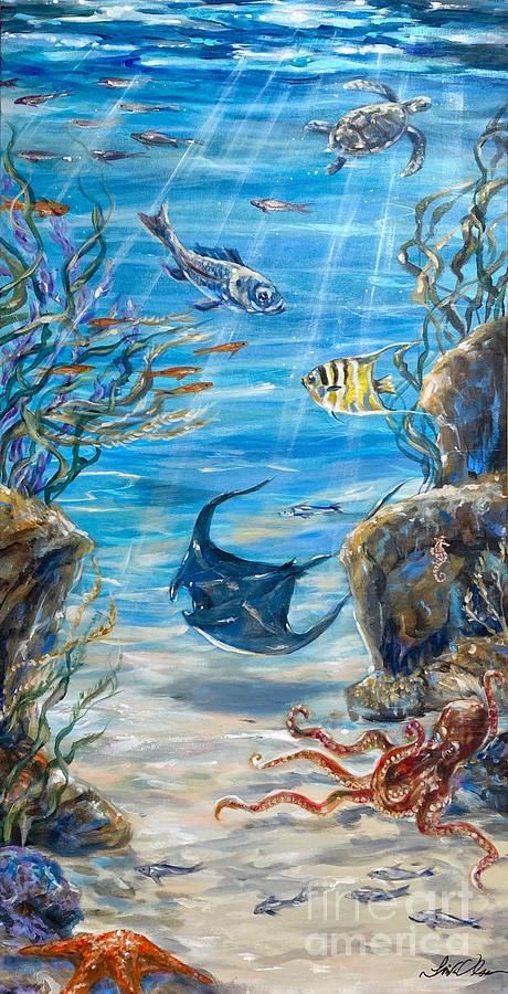 Underwater Love Painting by Linda Olsen