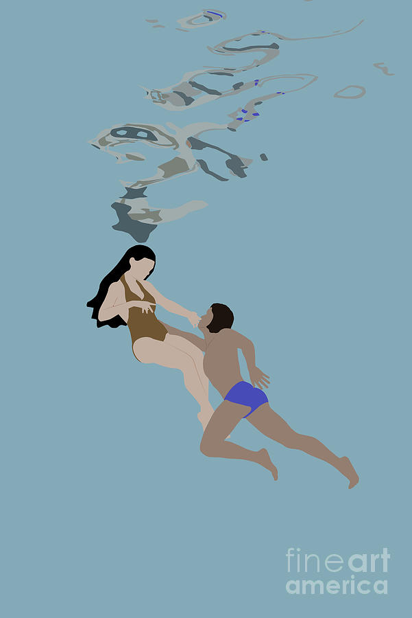 Underwater Lovers Digital Art by Clayton Bastiani