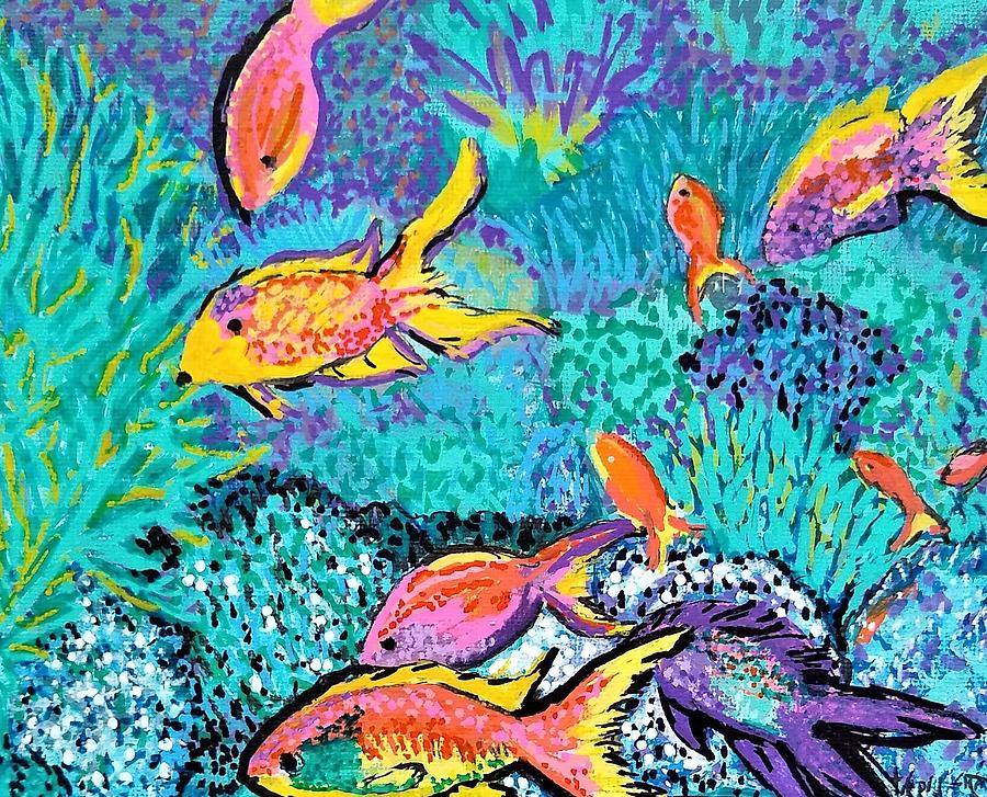 Underwater Rainbow Fish Painting by Sonja Light | Pixels