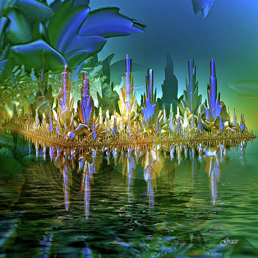 Abstract Digital Art - Underwater Sea Garden by Julie Grace
