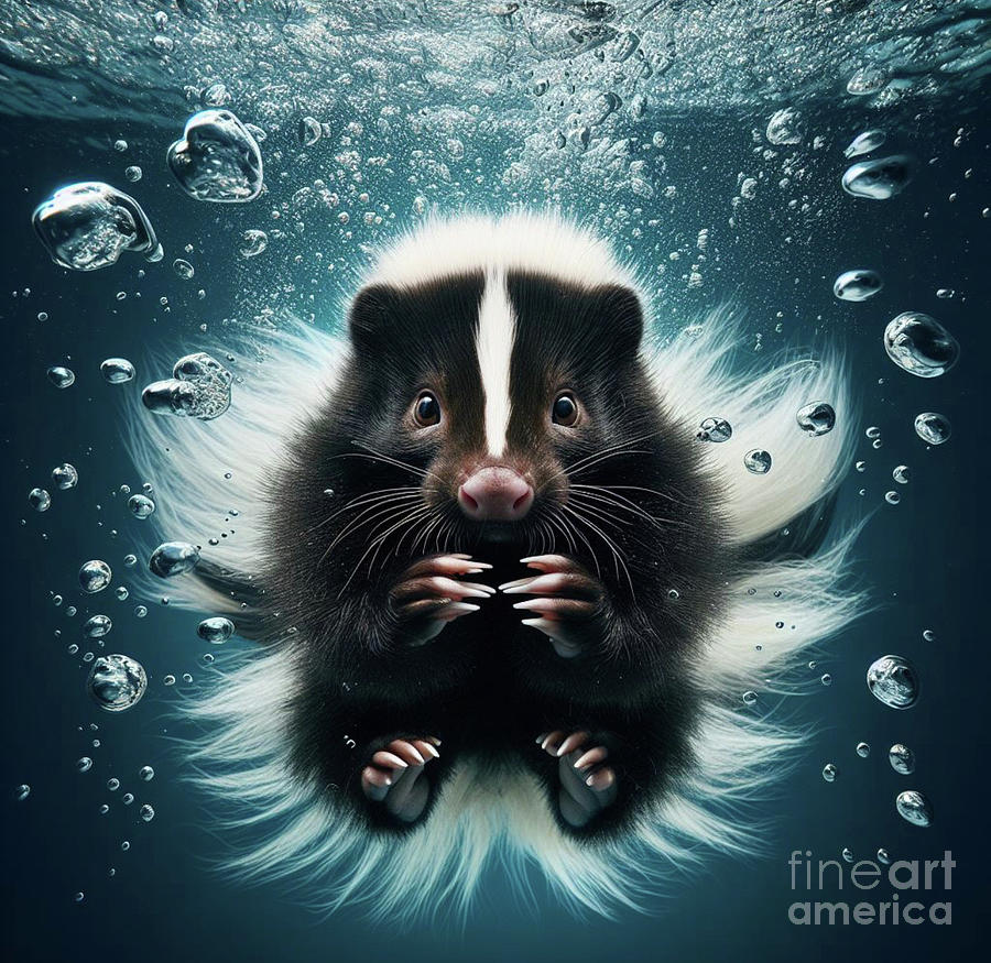 Underwater Skunk Digital Art