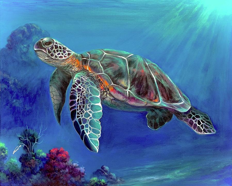 Underwater world Painting by Alban Dizdari