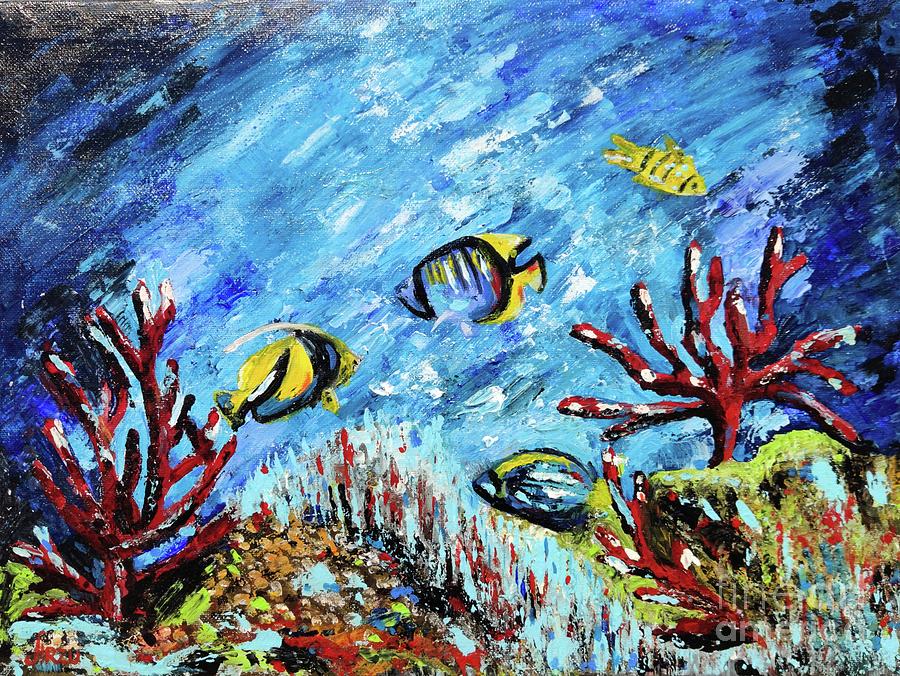 Underwater World Painting by Arzu Abbas - Pixels