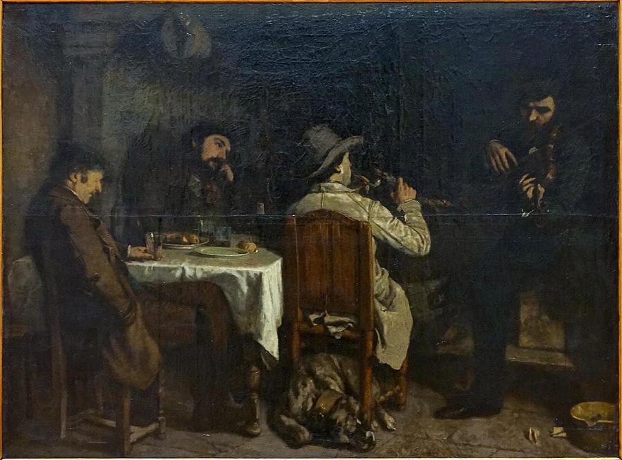 Une Apres-dinee A Ornans After Dinner At Ornans Painting By Gustave ...