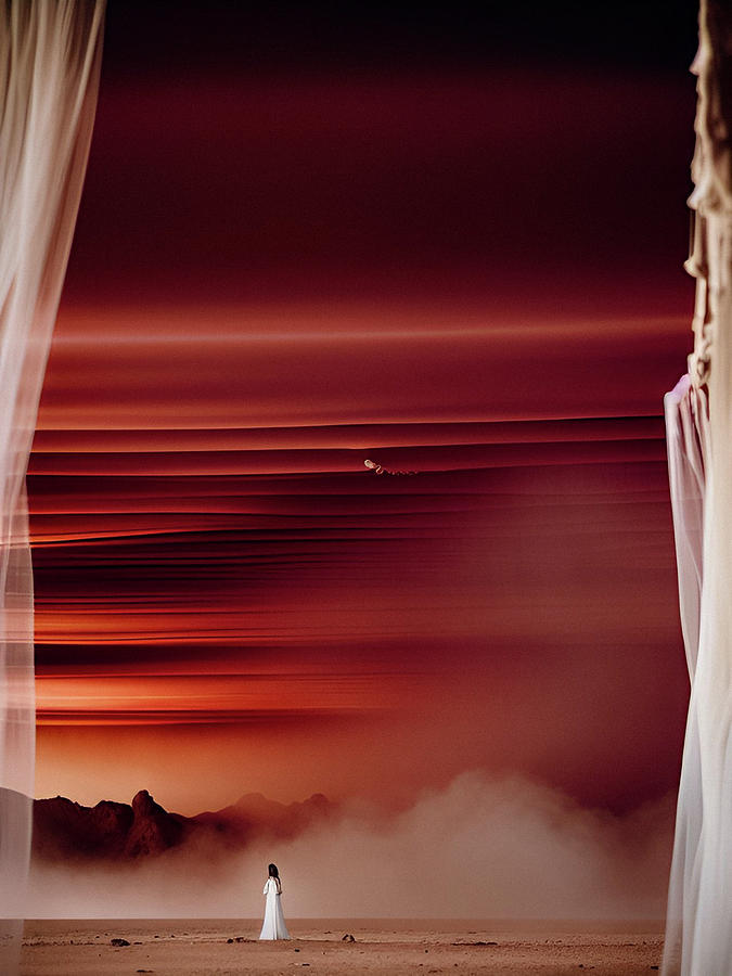 Unearthly Dusk - Futuristic Twilight Captured with AI Digital Art by Maria Lankina