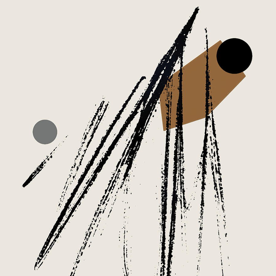 Taupe Painting - Uneven Elegance No. 10 - Black and Brown Minimalist Art by Lourry Legarde