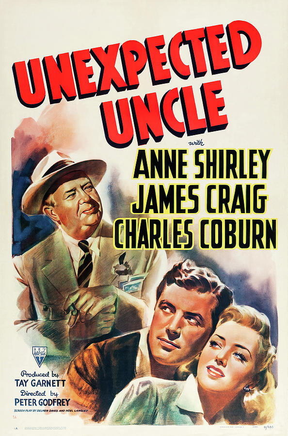 Unexpected Uncle, with Anne Shirley and James Craig, 1941 Mixed Media by Movie World Posters