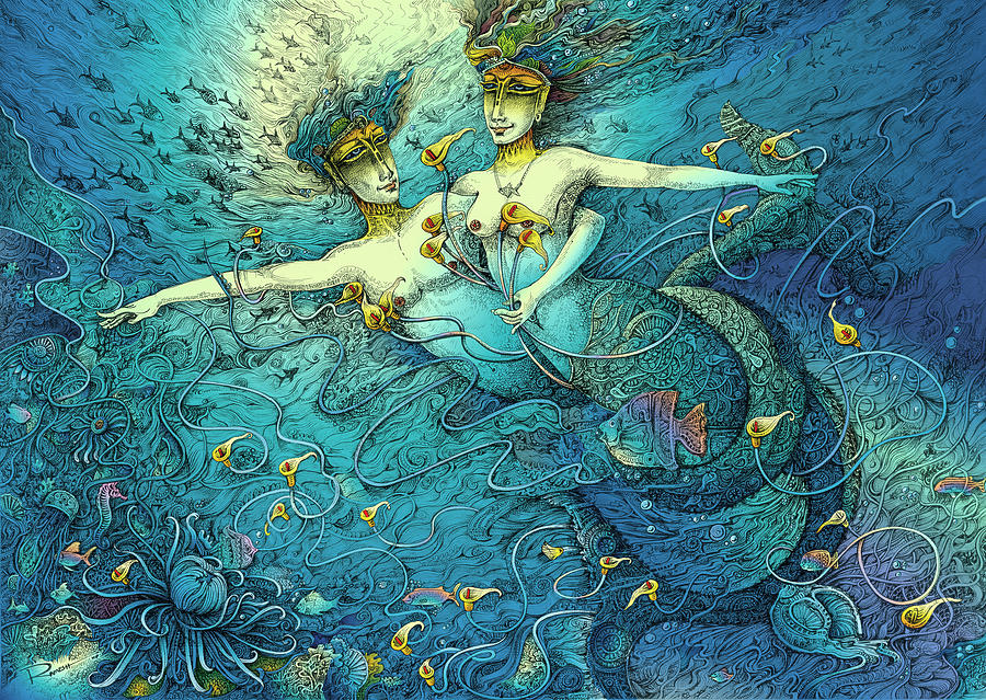 Mermaid Digital Art - Unexplored Universe  by Ramesh Nair