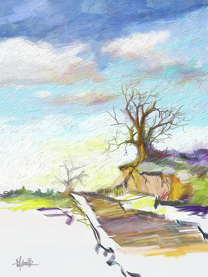 Unfinished Landscape Painting by Anthony Mwangi Unfinished Landscape Painting by Anthony Mwangi