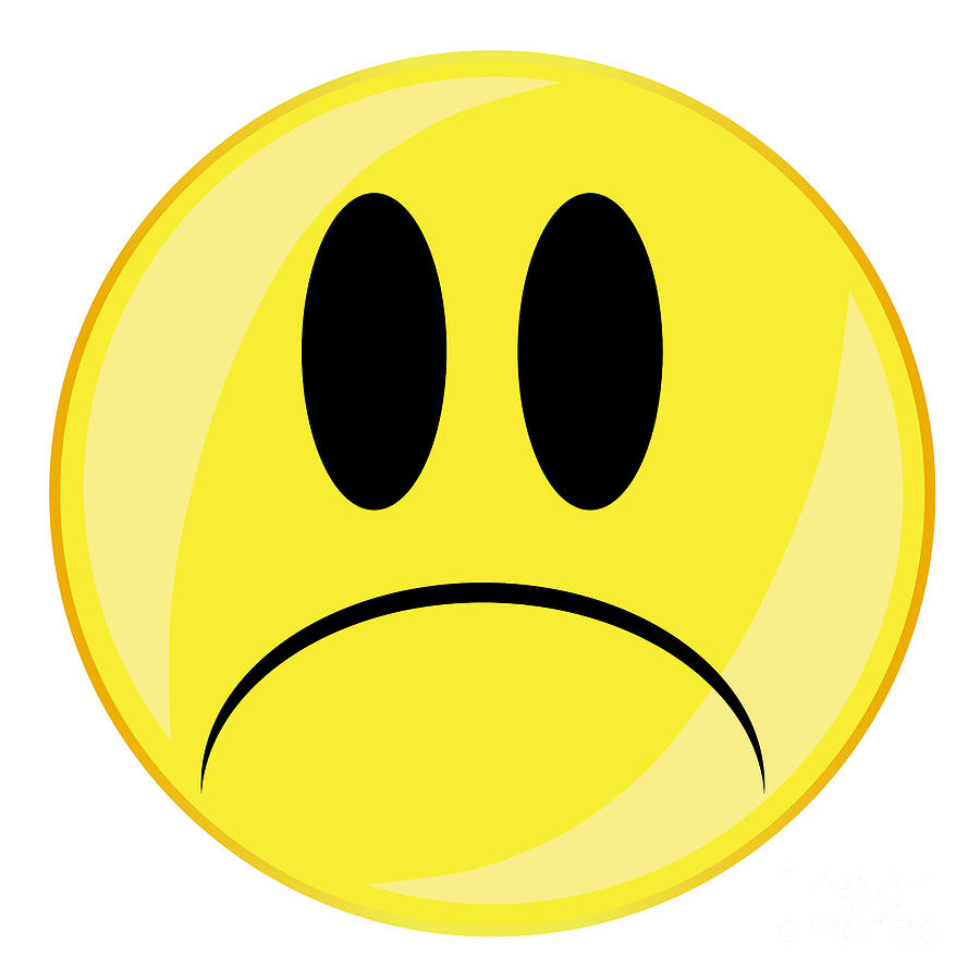 Unhappy Smile Face Button Isolated Digital Art by Bigalbaloo Stock ...