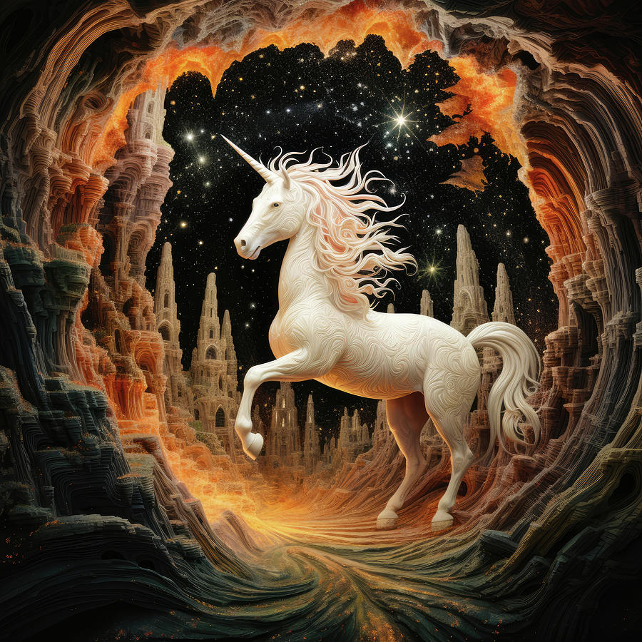 Unicorn 01 Fantasy World Digital Art by Matthias Hauser
