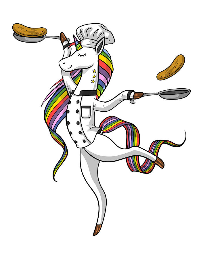 Unicorn Chef Cook Digital Art by Nikolay Todorov