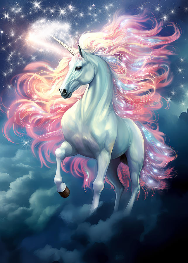 Unicorn Fantasy Digital Art by Wes and Dotty Weber