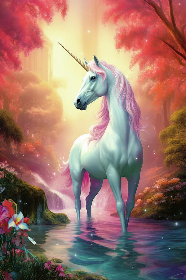 Unicorn Fantasy Wonderland 01 Digital Art by Matthias Hauser