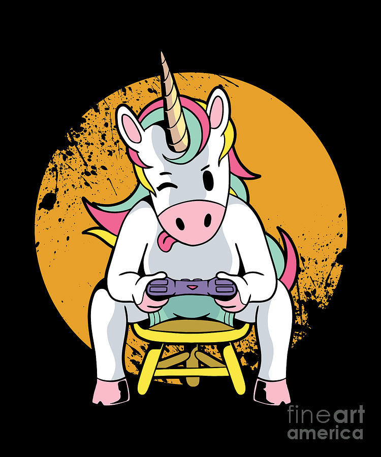 Unicorn Gamer Computer Video Games Player Gift Digital Art by Thomas Larch  - Pixels