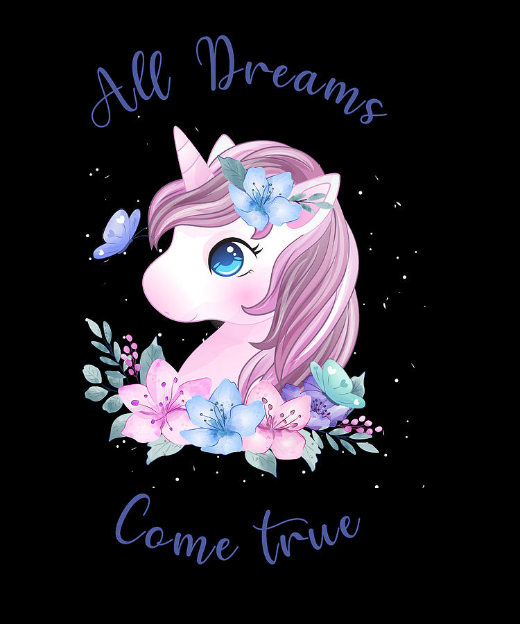 Unicorn Gifts for Girls - All Dreams Come True Digital Art by Caterina  Christakos - Pixels
