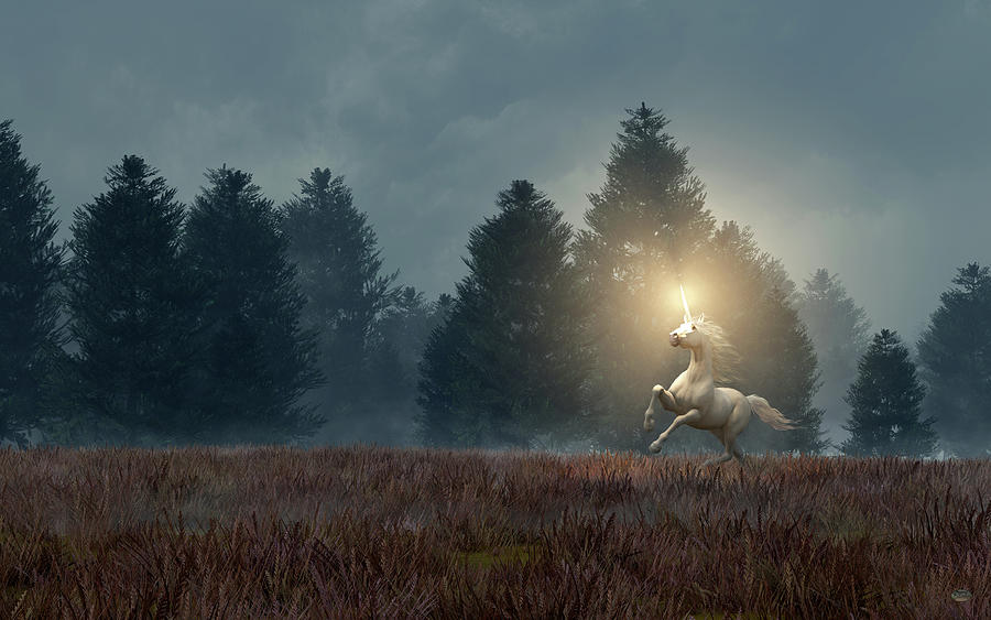 Unicorn Light Digital Art by Daniel Eskridge
