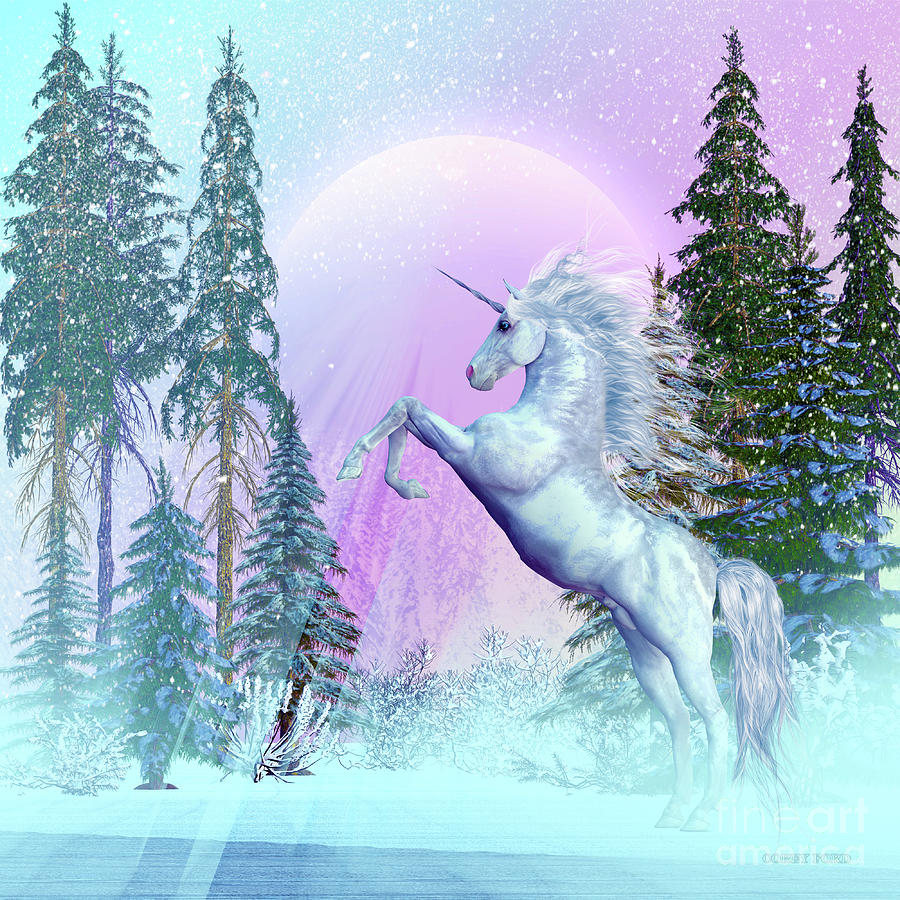 Unicorn Moon Digital Art by Corey Ford