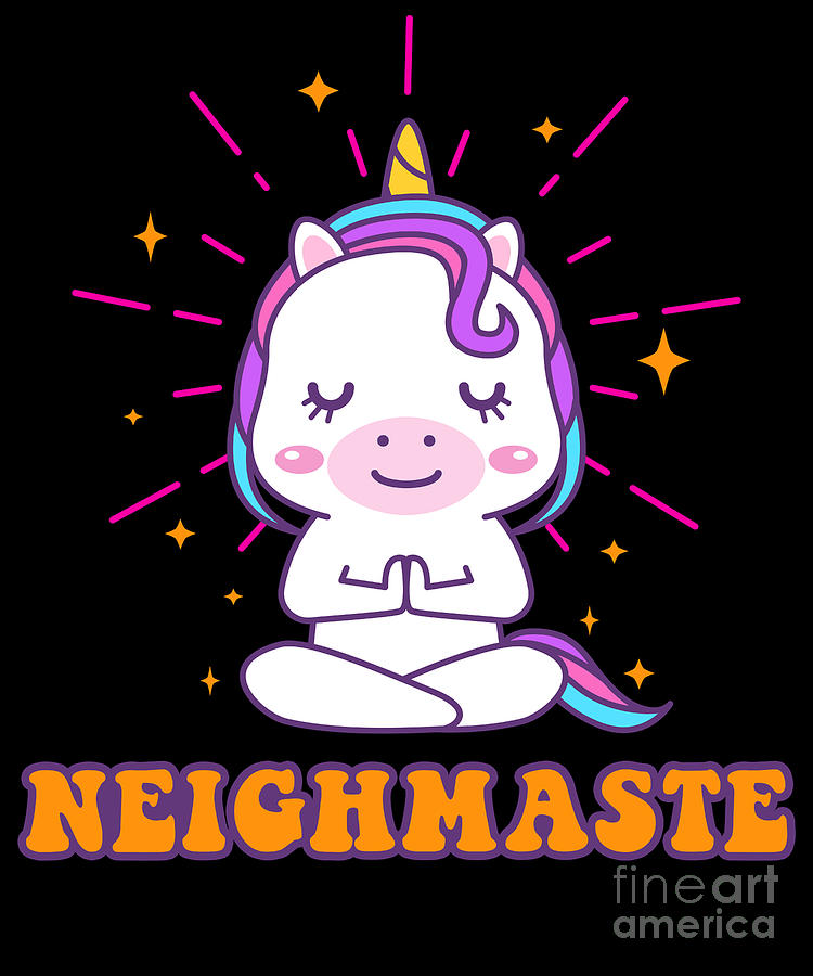 Unicorn Namaste Buddhism Meditation Asana Zen Gift Digital Art by ...