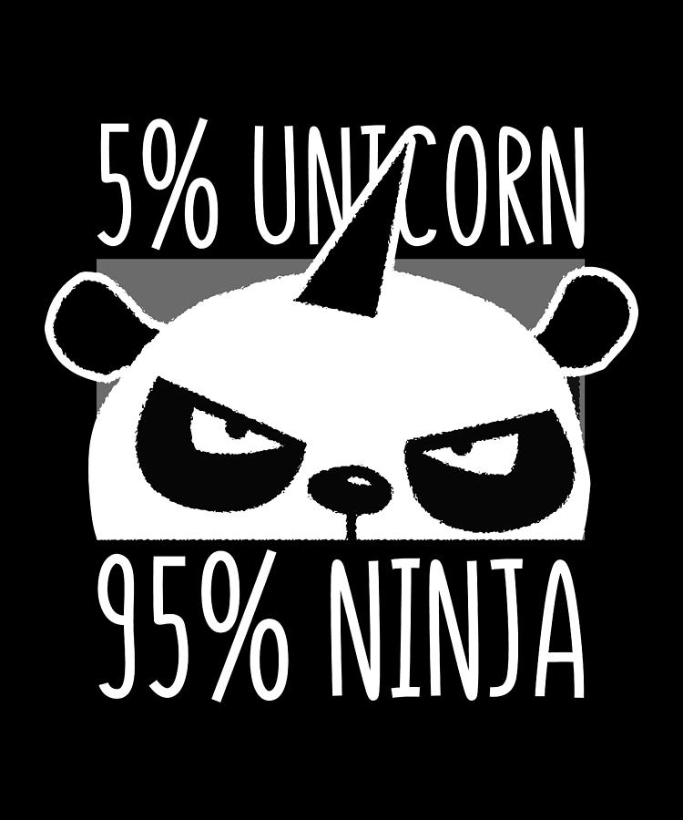 Unicorn Ninja Panda Design Digital Art By Gamikaze Scheidegger