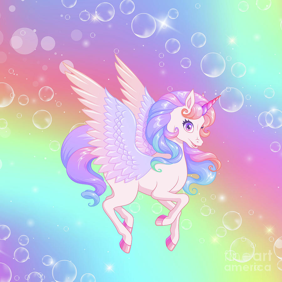 Unicorn Rainbow Digital Art by Jean Plout