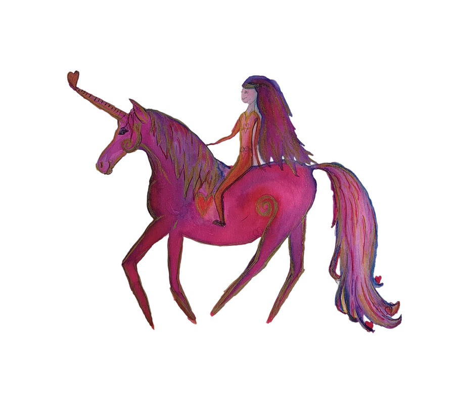 Unicorn Ride Painting by Sandy Rakowitz