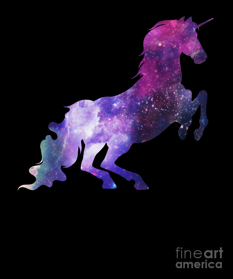 Unicorn Sparkle Space Galaxy Unicorn Print T Shirt Tee Drawing By