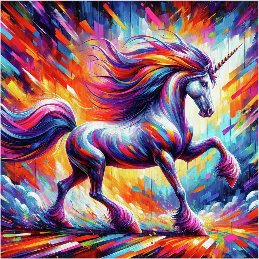 Unicorn Study A - Fantasy AI Digital Art by Olde Time Mercantile