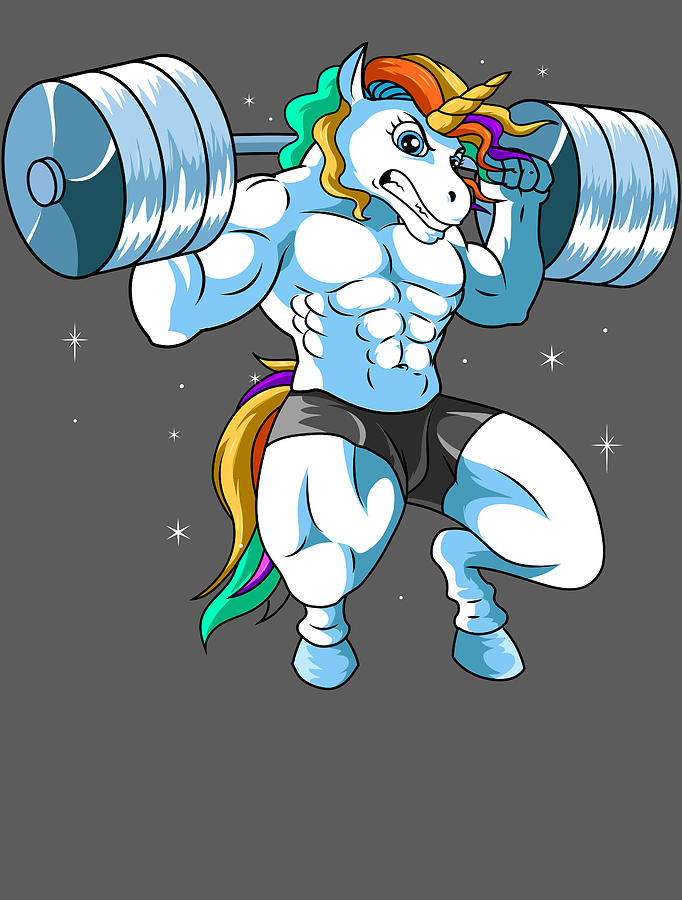 Unicorn Fitness Sticker Unicorn Gym Workout Decals Bodybuilding