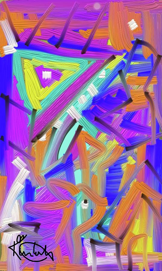 Abstract Digital Art - Unicorn With Wings by Kimberly R L