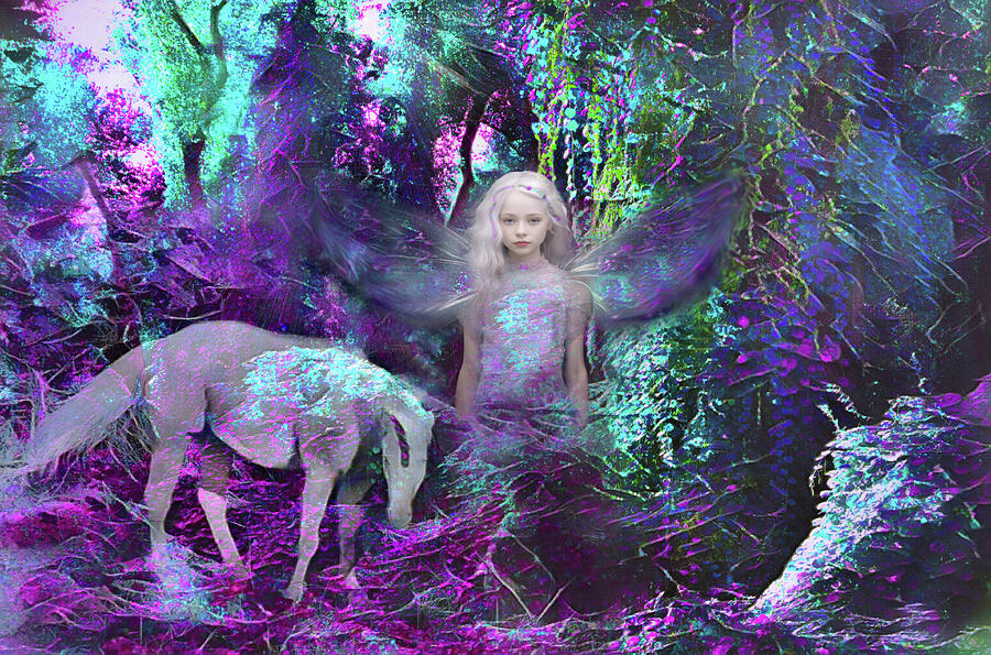 Fairy Photograph - Unicorns and Fairy Fairytales  by Marilyn MacCrakin