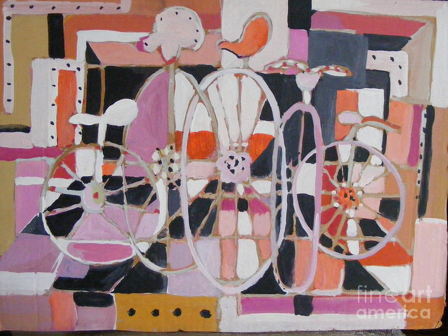 Unicycle Family Painting by Nancy Kane Chapman
