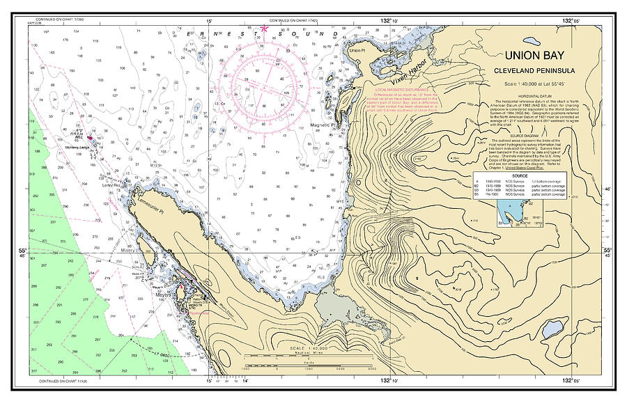 Union Bay Cleveland Peninsula Alaska Chart 17423_5, Noaa Chart 17423 ...