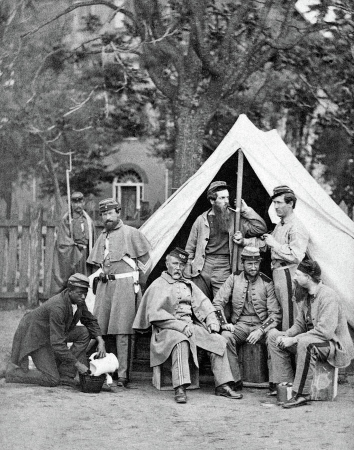 Union Civil War Soldiers In Group Portrait - Circa 1863 Photograph by War Is Hell Store