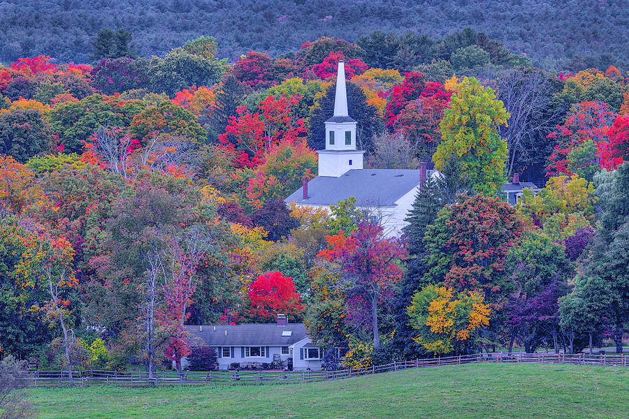 Union Congregational Church Groton Massachusetts Fall Foliage Photograph by Juergen Roth